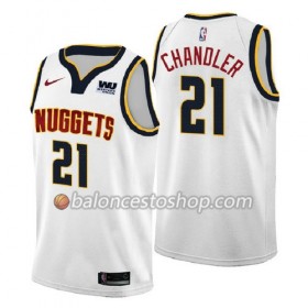 Camiseta Hombre NBA Denver Nuggets Wilson Chandler 21 2018-2019 Nike Blanco Swingman